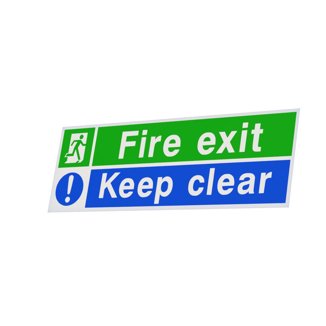 Fire Exit Keep Clear Stickers- Two Sizes Available, Medium or Large. – by North By North East – Safety & Warning Signs