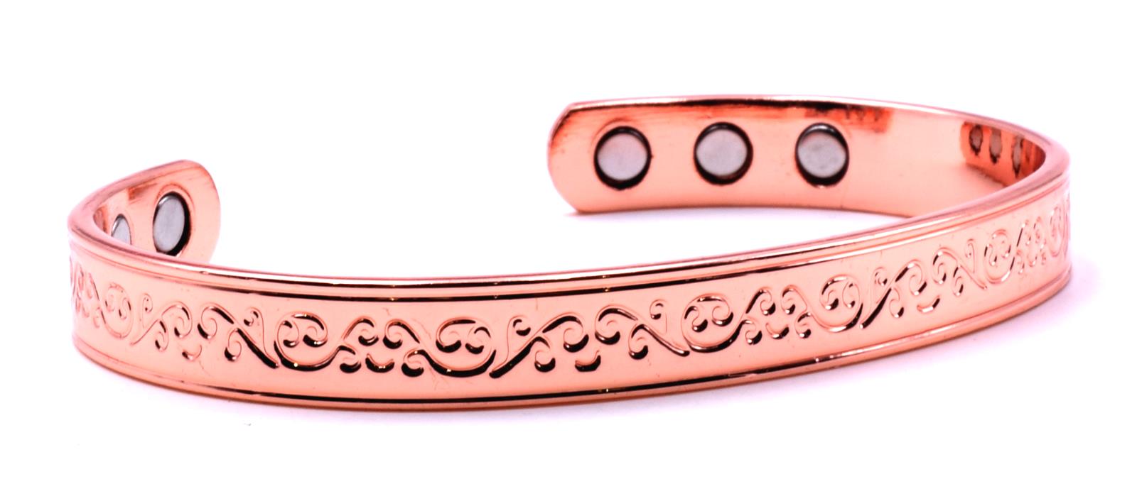 Copper Magnetic Bracelet with Flowers - Pack of 10 – by North By North East – Safety & Warning Signs