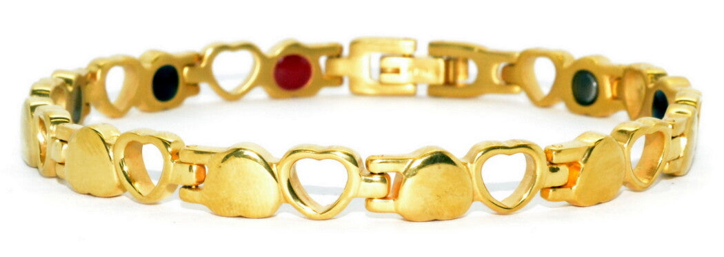 Gold Coloured Titanium Women's Chain Bracelet, Includes Germanium - Pack of 10 – by North By North East – Signs