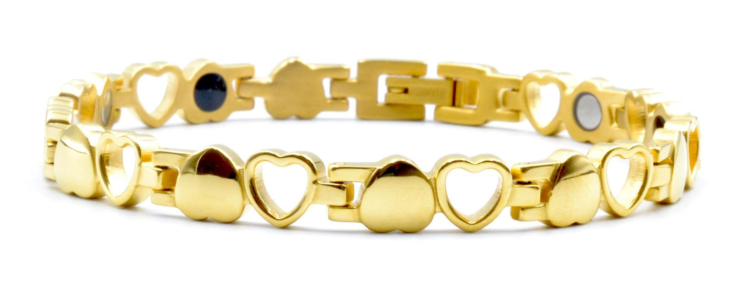 Gold Coloured Titanium Women's Chain Bracelet, Includes Germanium - Pack of 10 – by North By North East – Signs