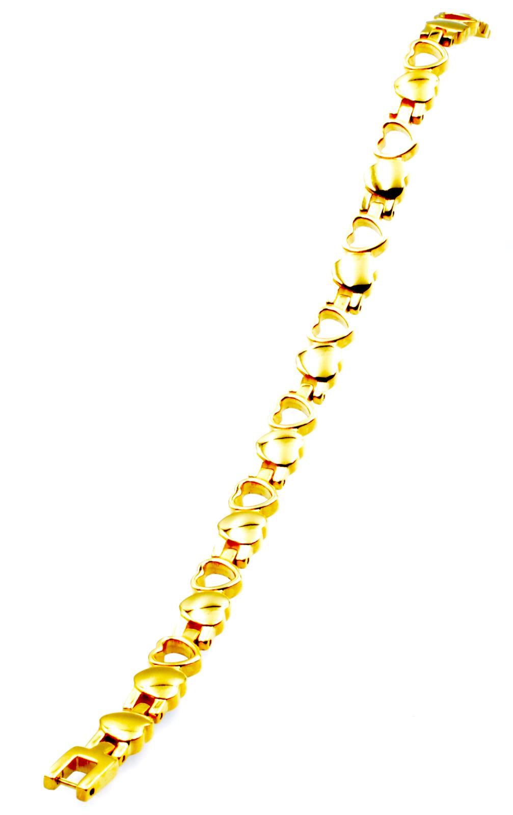 Gold Coloured Titanium Women's Chain Bracelet, Includes Germanium - Pack of 10 – by North By North East – Signs