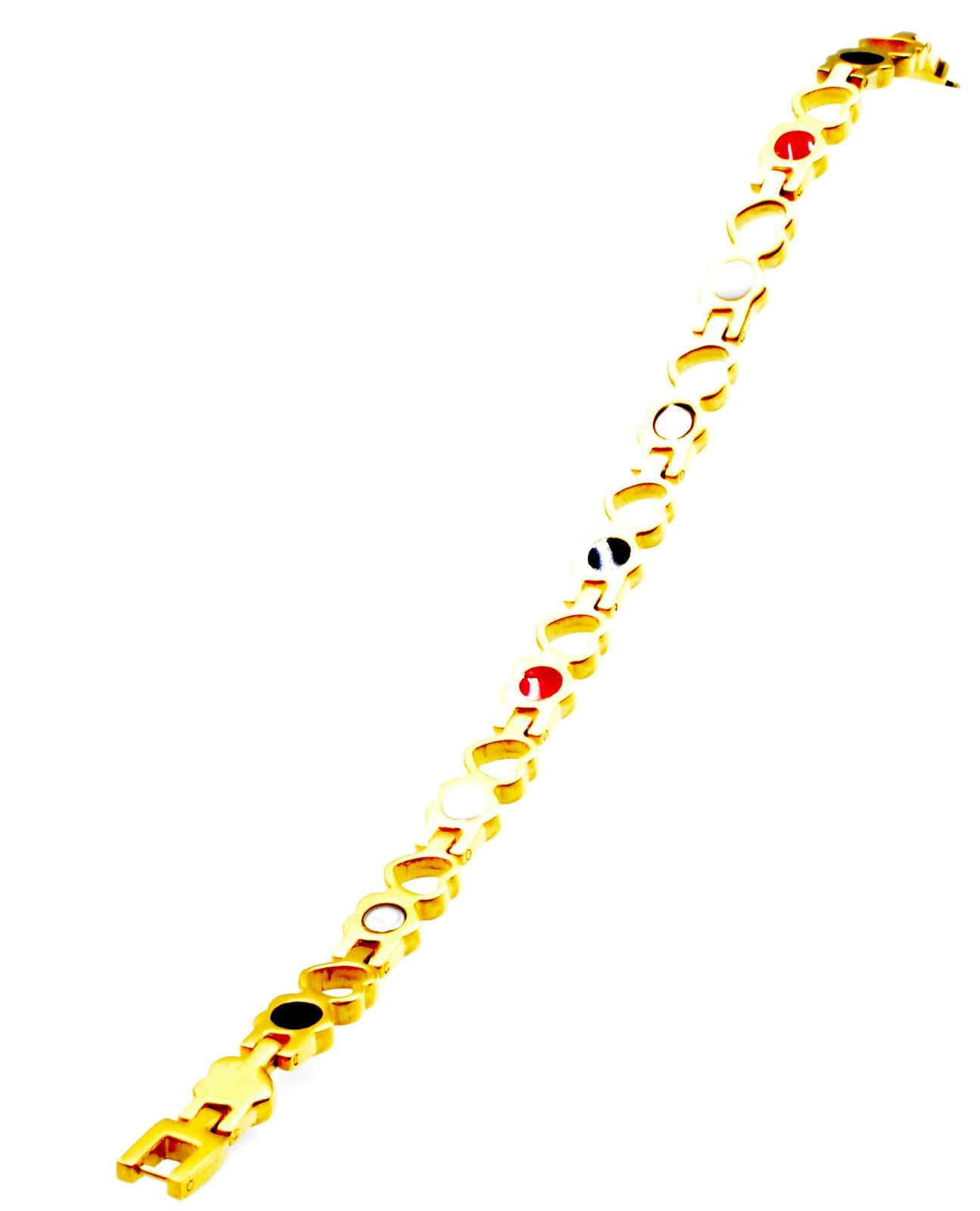 Gold Coloured Titanium Women's Chain Bracelet, Includes Germanium - Pack of 10 – by North By North East – Signs