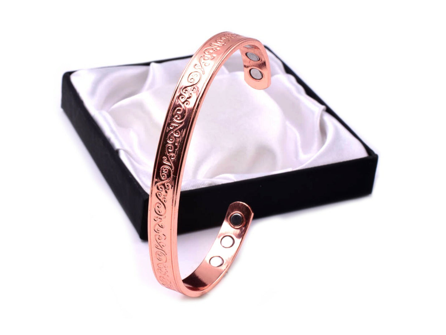 Copper Magnetic Bracelet with Flowers - 10mm wide (pack of 10) – by North By North East – Safety & Warning Signs
