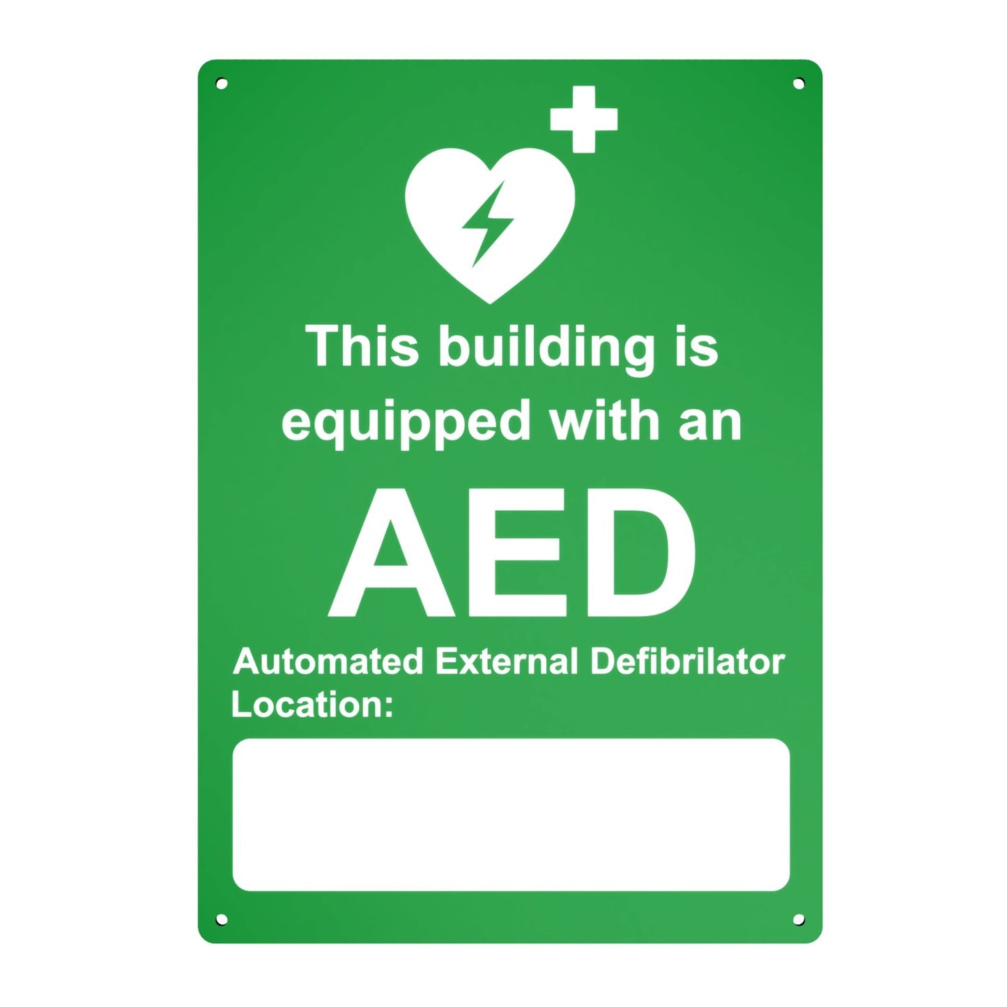 A4 Size Automated External Defibrillator Sign - Durable Aluminum Composite, UV P – by North By North East – Signs