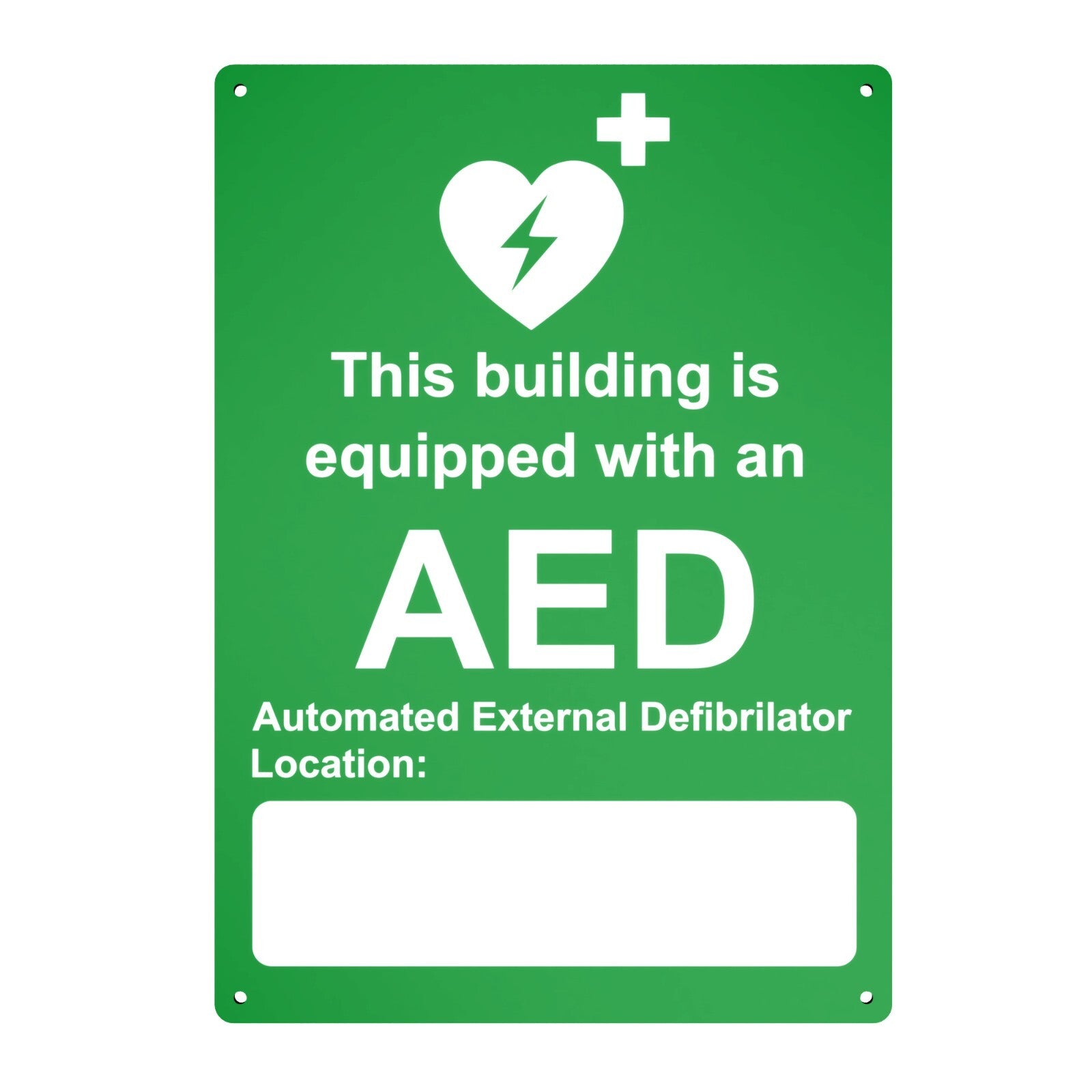 A4 Size Automated External Defibrillator Sign - Durable Aluminum Composite, UV P – by North By North East – Signs