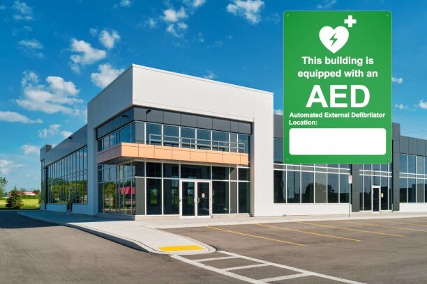 A4 Size Automated External Defibrillator Sign - Durable Aluminum Composite, UV P – by North By North East – Signs