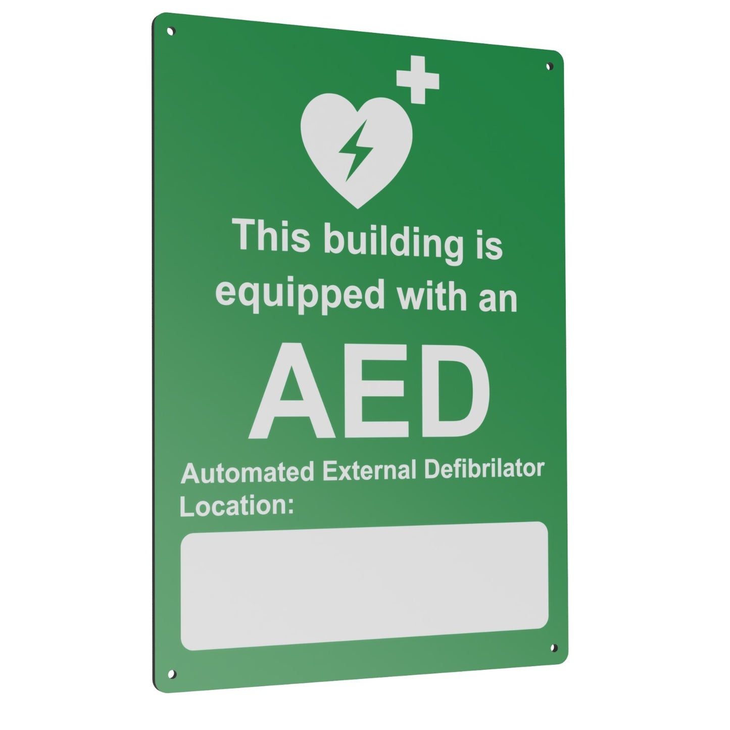 A4 Size Automated External Defibrillator Sign - Durable Aluminum Composite, UV P – by North By North East – Signs