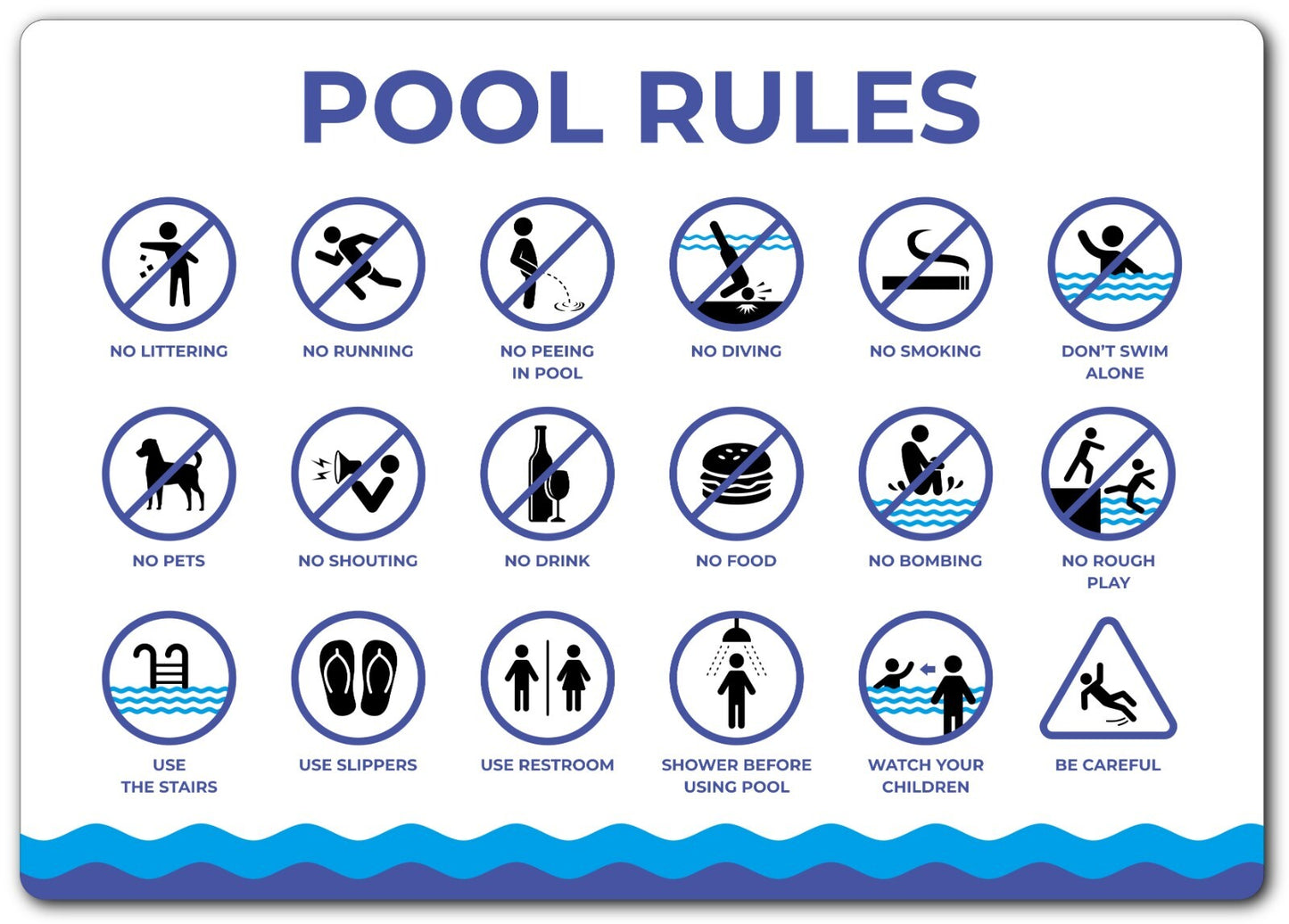 Premium A4 Pool Rules Sign - 3mm Aluminium Composite Panel, Weatherproof – by North By North East – Signs