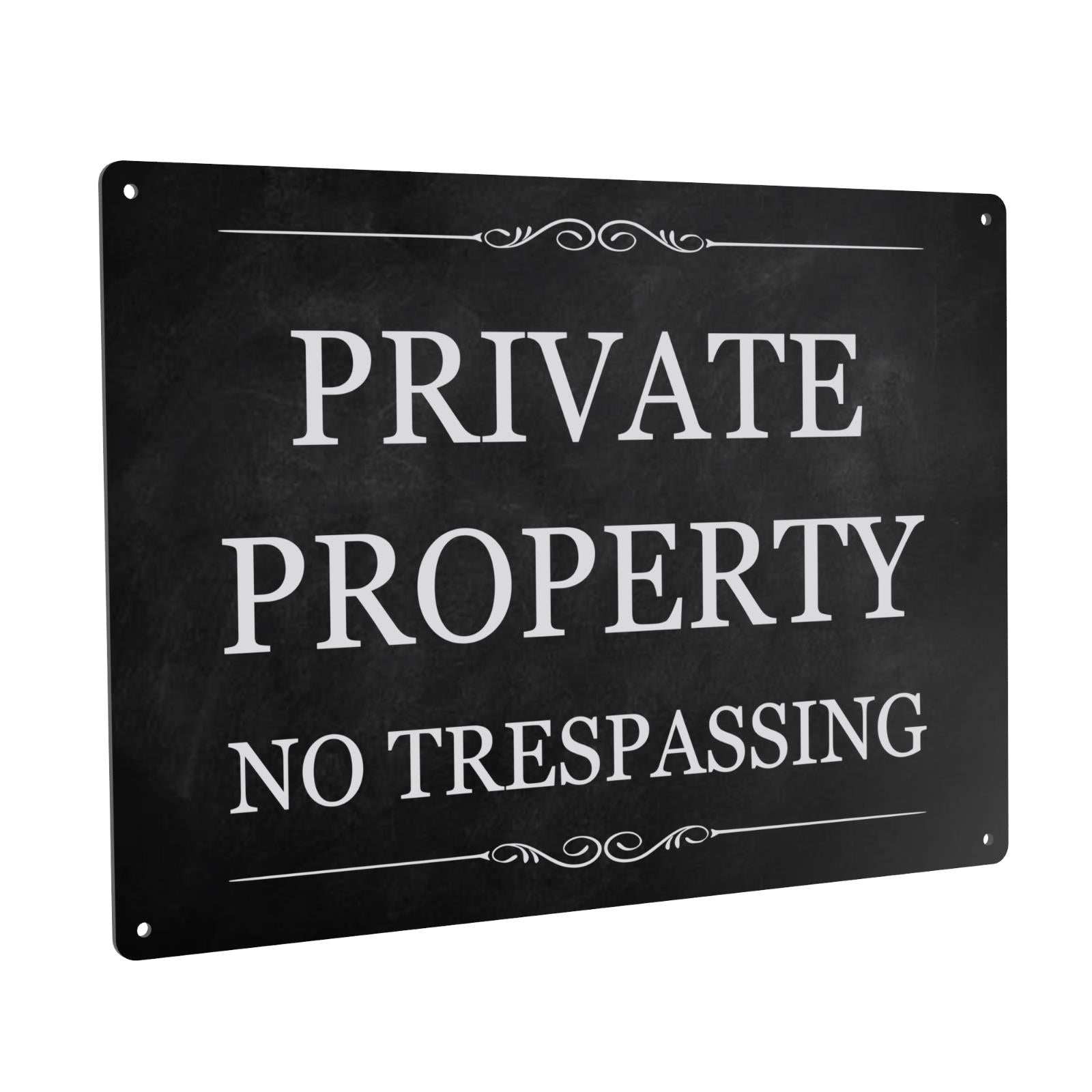PRIVATE PROPERTY NO TRESPASSING Sign - A4 - 3mm Aluminium Composite – by North By North East – Security & CCTV Signs