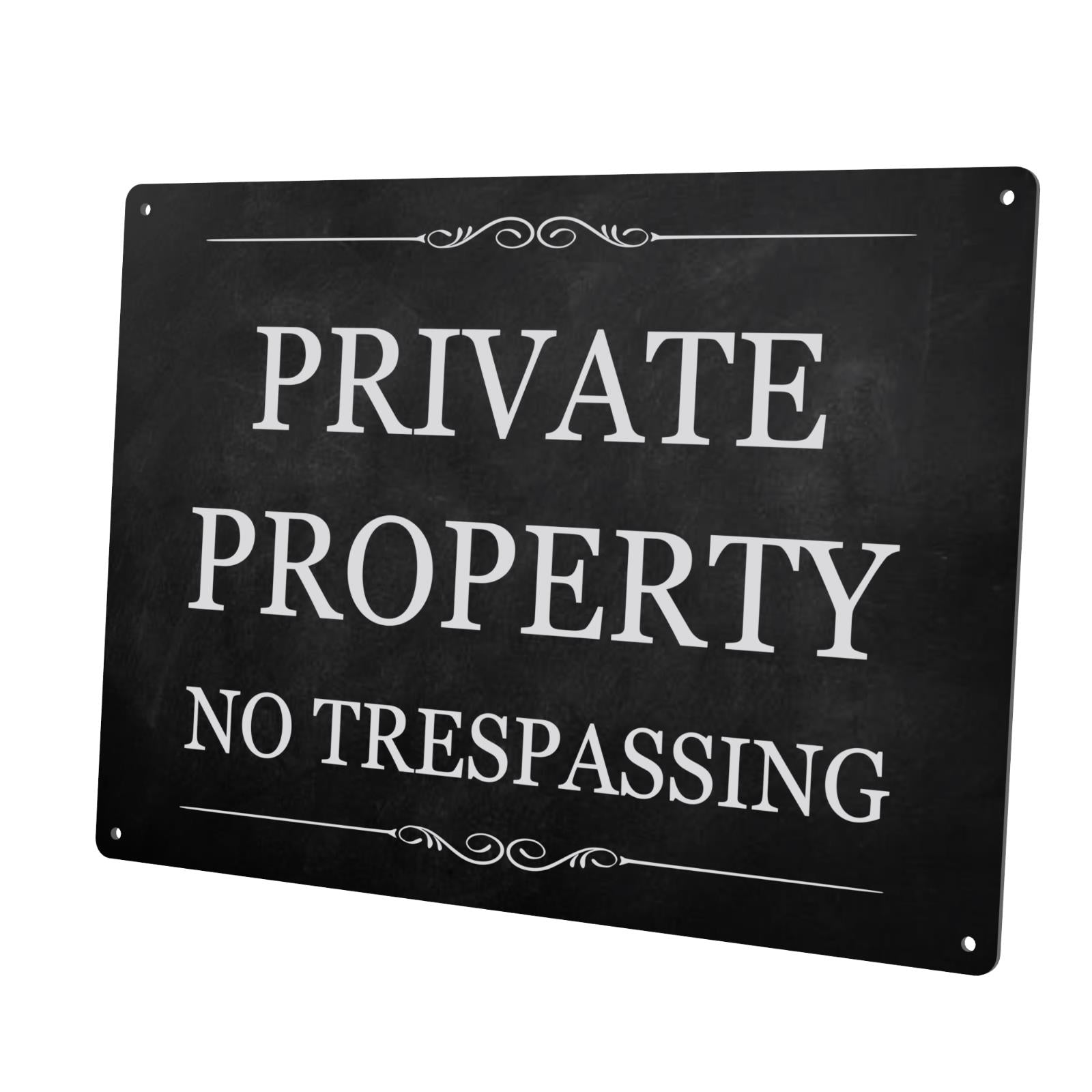 PRIVATE PROPERTY NO TRESPASSING Sign - A4 - 3mm Aluminium Composite – by North By North East – Security & CCTV Signs