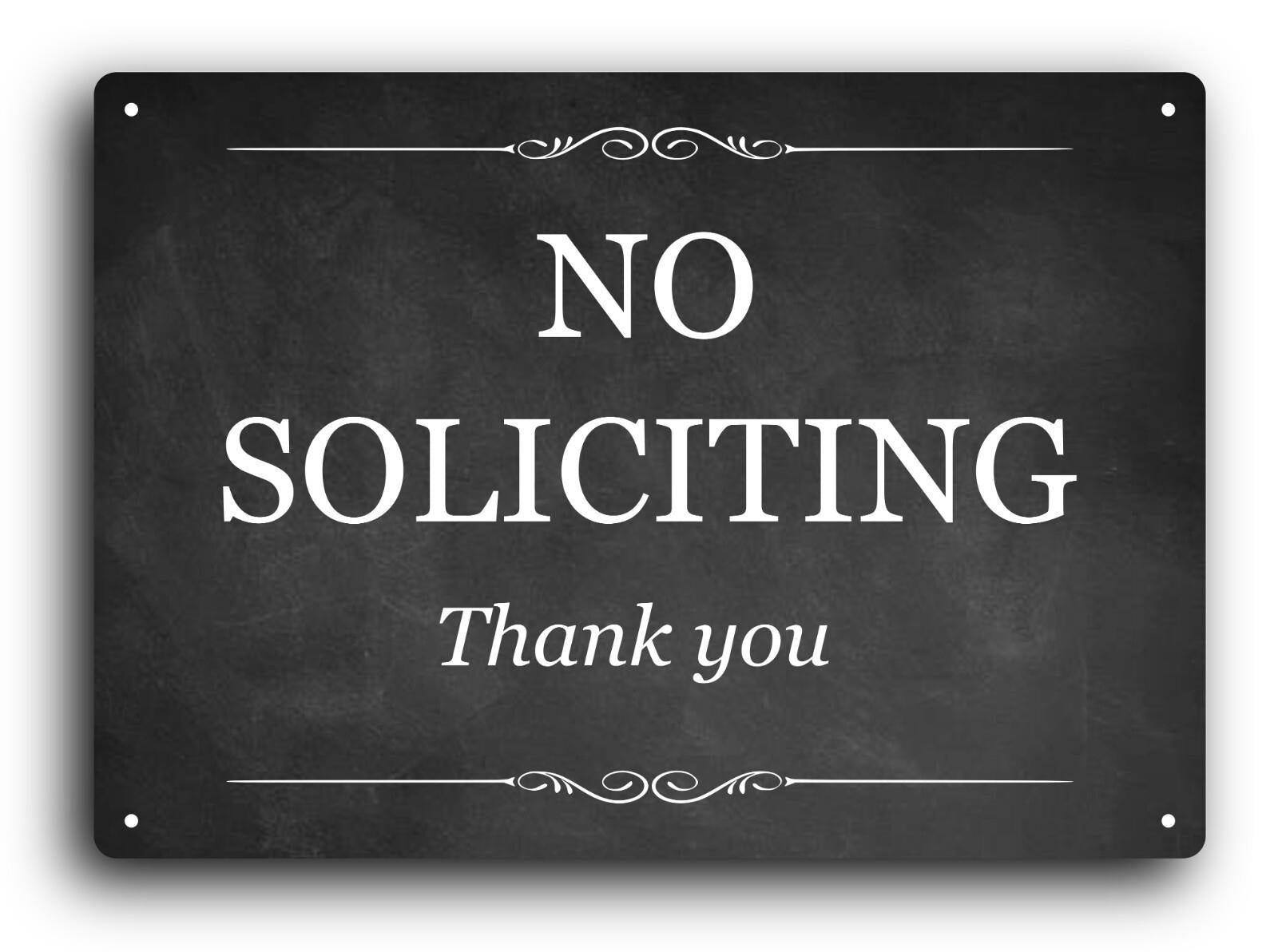 NO SOLICITING Sign - 3mm Aluminium Composite, UV Printed for Outdoor Use – by North By North East – Signs