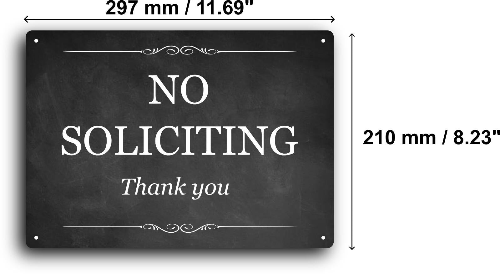 NO SOLICITING Sign - 3mm Aluminium Composite, UV Printed for Outdoor Use – by North By North East – Signs