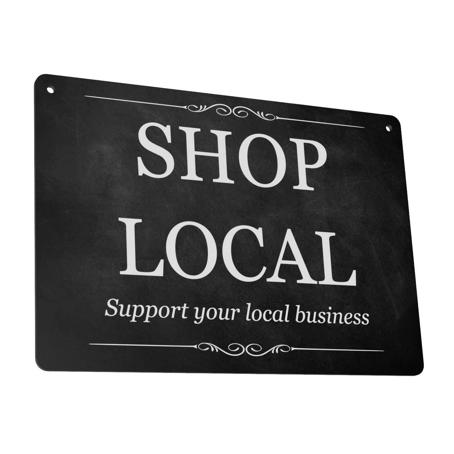 "SHOP LOCAL" A5 Sign - Support Local Business, UV Printed, Aluminium, Easy Mount – by North By North East – Signs