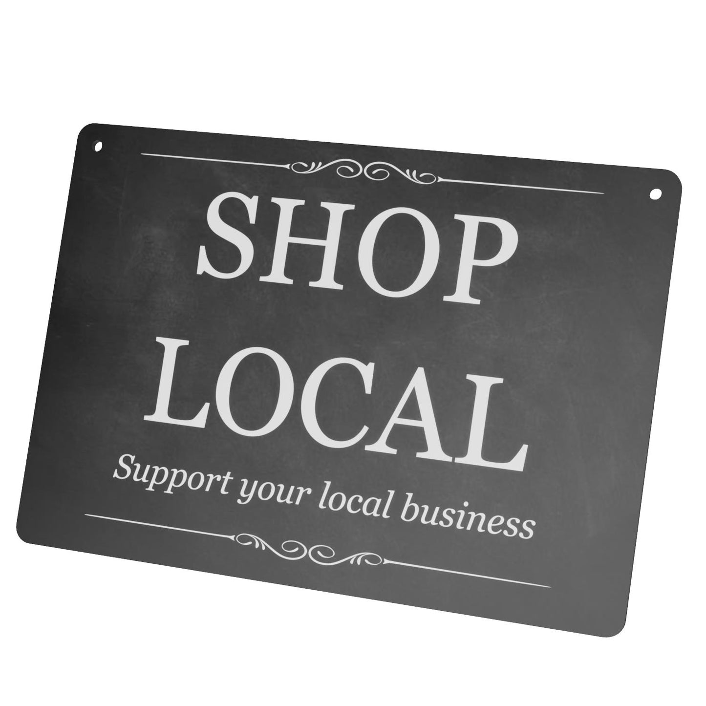 "SHOP LOCAL" A5 Sign - Support Local Business, UV Printed, Aluminium, Easy Mount – by North By North East – Signs