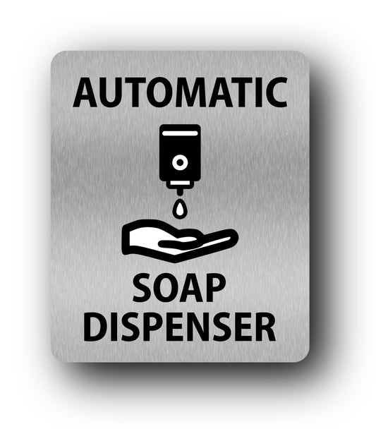Automatic Soap Dispenser Sign 120mm x 100mm Rigid Plastic UV Printed – by North By North East – Signs