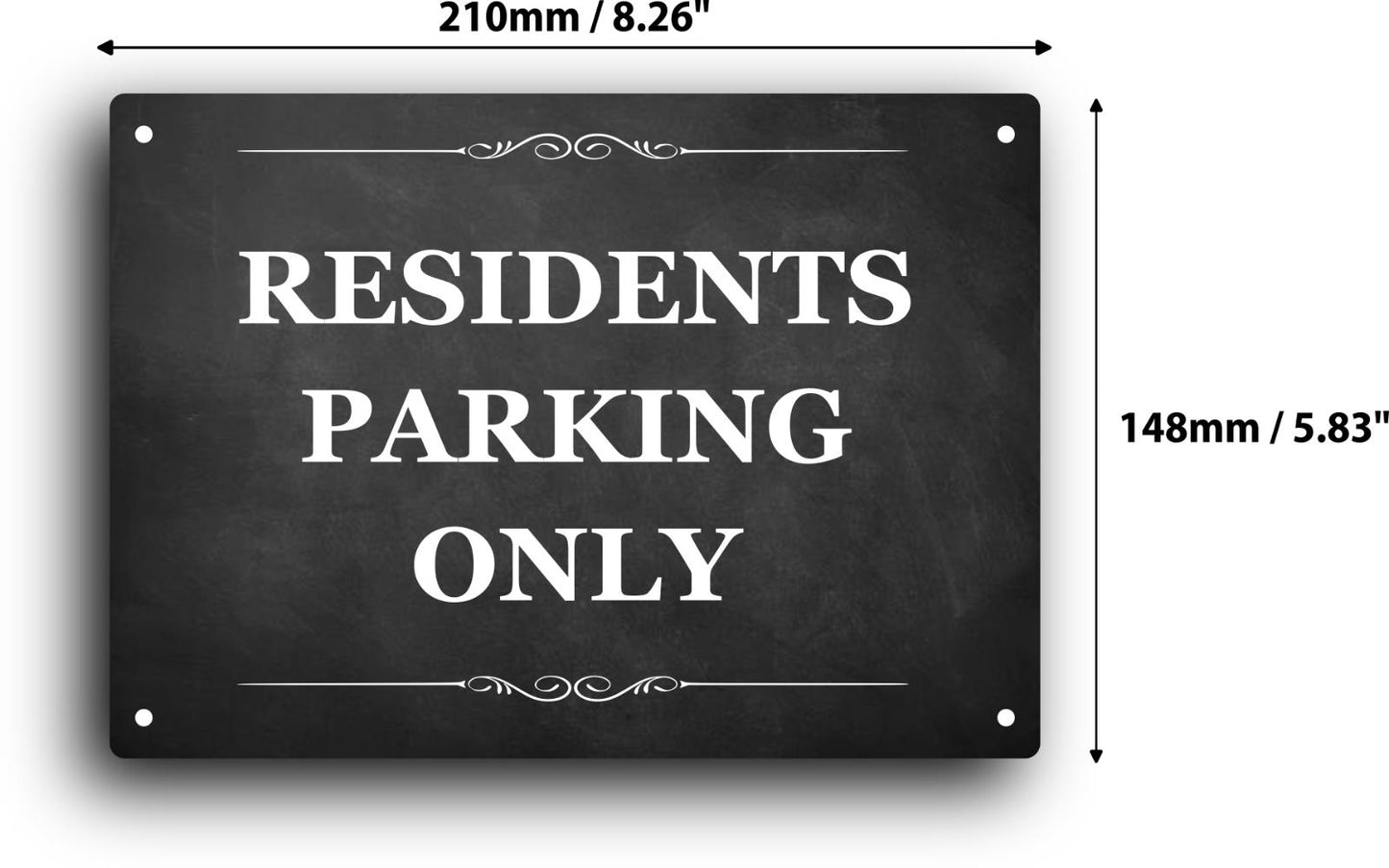 A5 "RESIDENTS PARKING ONLY" Sign - Aluminium Composite, UV Printed, Easy Install – by North By North East – Parking Signs