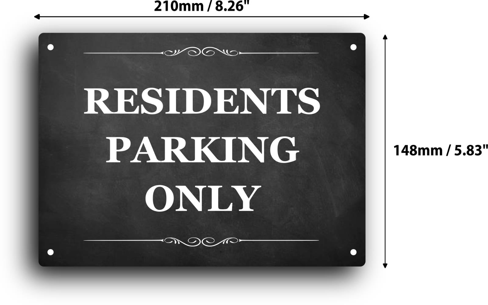 A5 "RESIDENTS PARKING ONLY" Sign - Aluminium Composite, UV Printed, Easy Install – by North By North East – Parking Signs