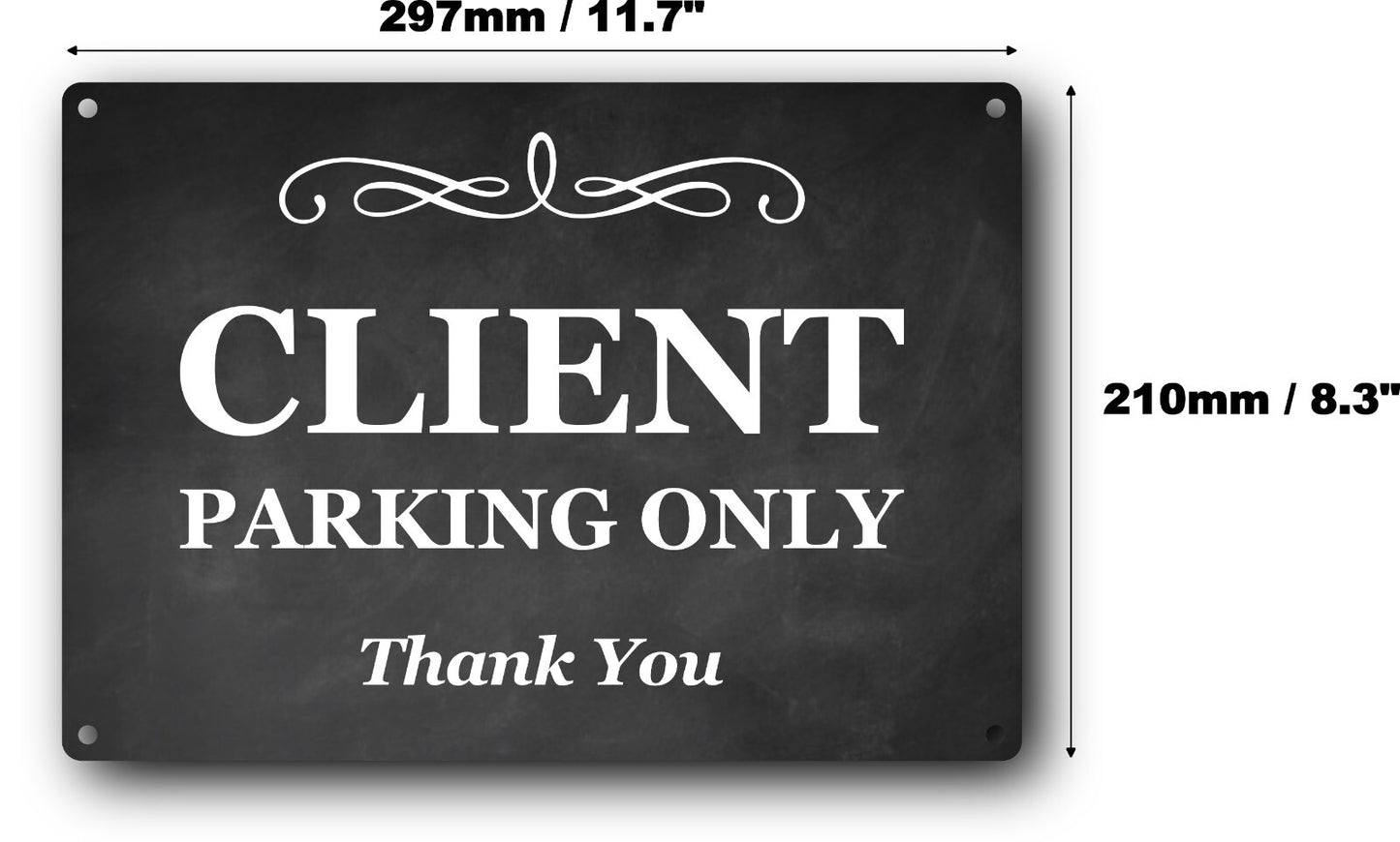 Client Parking Only Sign - Black Aluminium Composite Private Parking Notice – by North By North East – Parking Signs