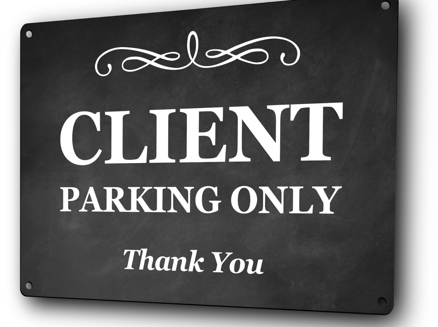 Client Parking Only Sign - Black Aluminium Composite Private Parking Notice – by North By North East – Parking Signs