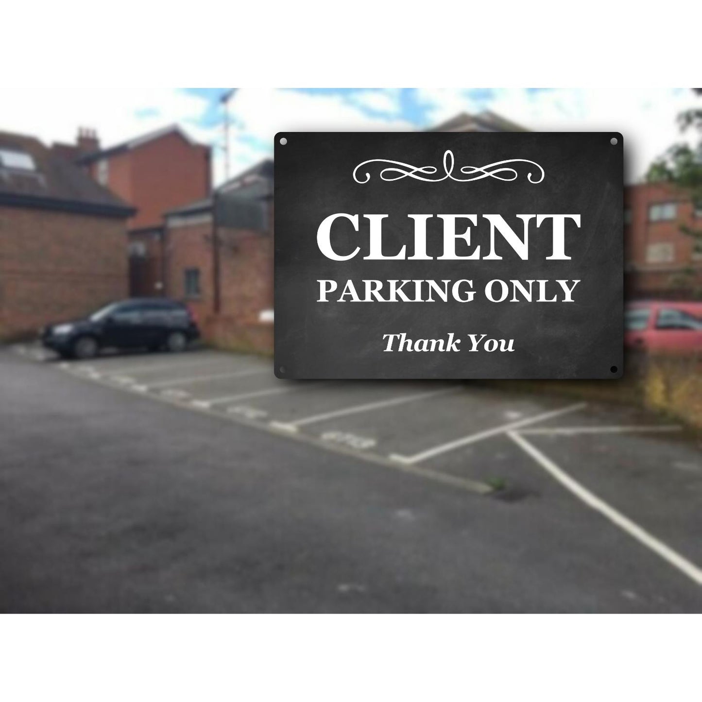 Client Parking Only Sign - Black Aluminium Composite Private Parking Notice – by North By North East – Parking Signs