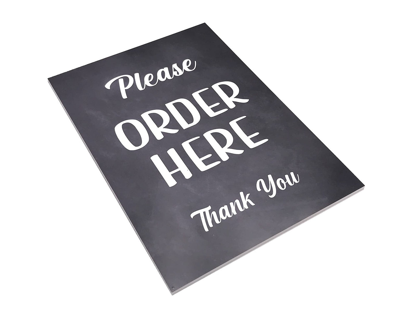 🖤 A4 Black “Please Order Here” Self-Adhesive ACM Sign for Cafés, Pubs & Shops – by North By North East – Business Hours & Policy Signs