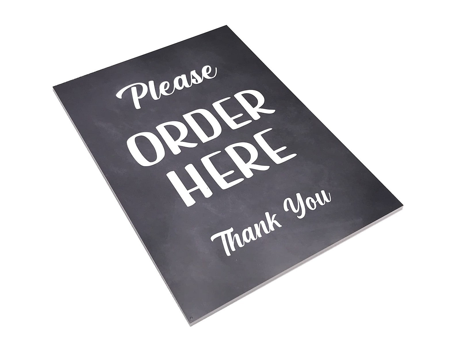 🖤 A4 Black “Please Order Here” Self-Adhesive ACM Sign for Cafés, Pubs & Shops – by North By North East – Business Hours & Policy Signs
