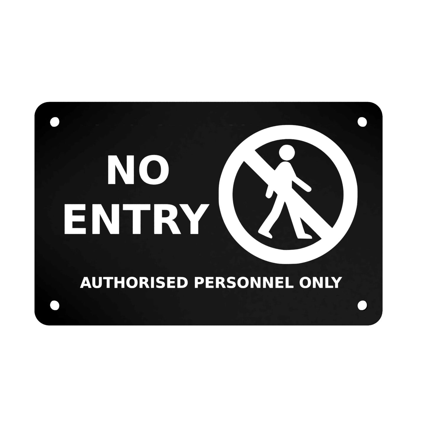 ⚫ Black “No Entry” Sign – White Text & Logo, 3mm Plastic, Indoor/Outdoor Use – by North By North East – Business Hours & Policy Signs