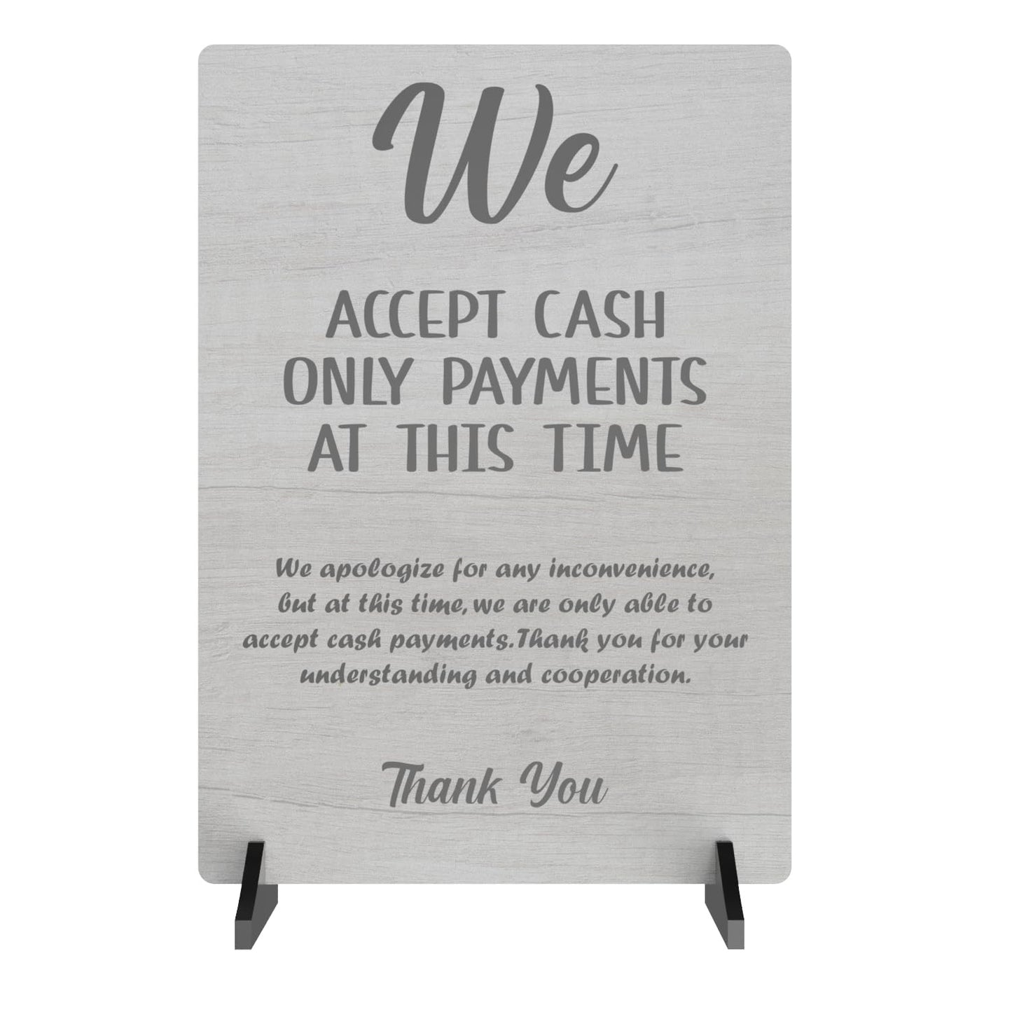 Grey A4 “Cash Only” Payments Sign – Aluminium Composite – UV Printed – Counter o – by North By North East – Signs