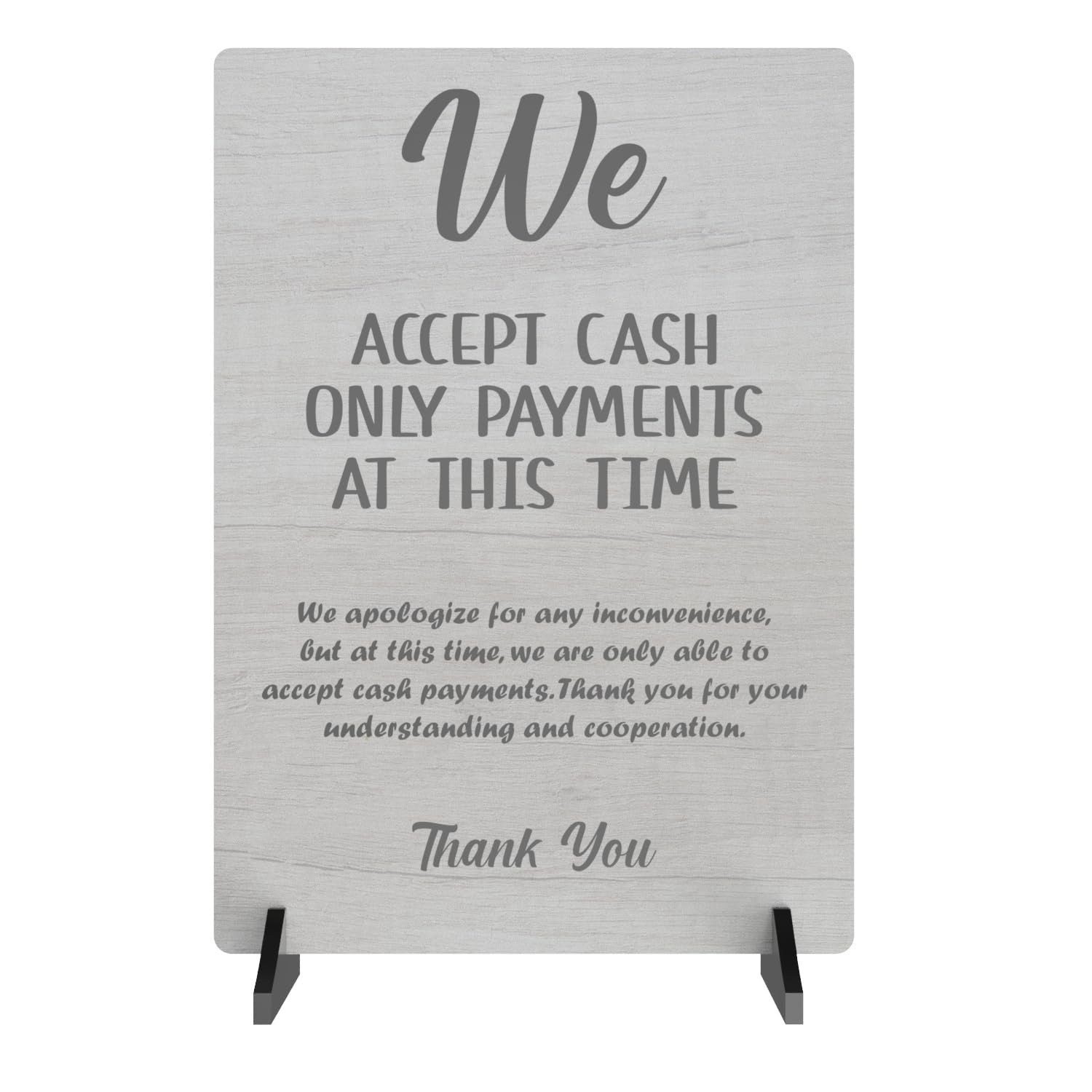 Grey A4 “Cash Only” Payments Sign – Aluminium Composite – UV Printed – Counter o – by North By North East – Signs