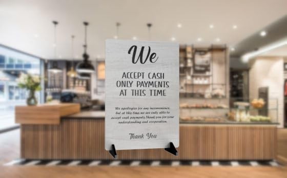 Grey A4 “Cash Only” Payments Sign – Aluminium Composite – UV Printed – Counter o – by North By North East – Signs