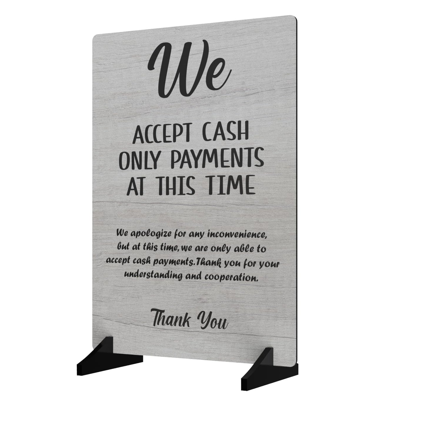 Grey A4 “Cash Only” Payments Sign – Aluminium Composite – UV Printed – Counter o – by North By North East – Signs