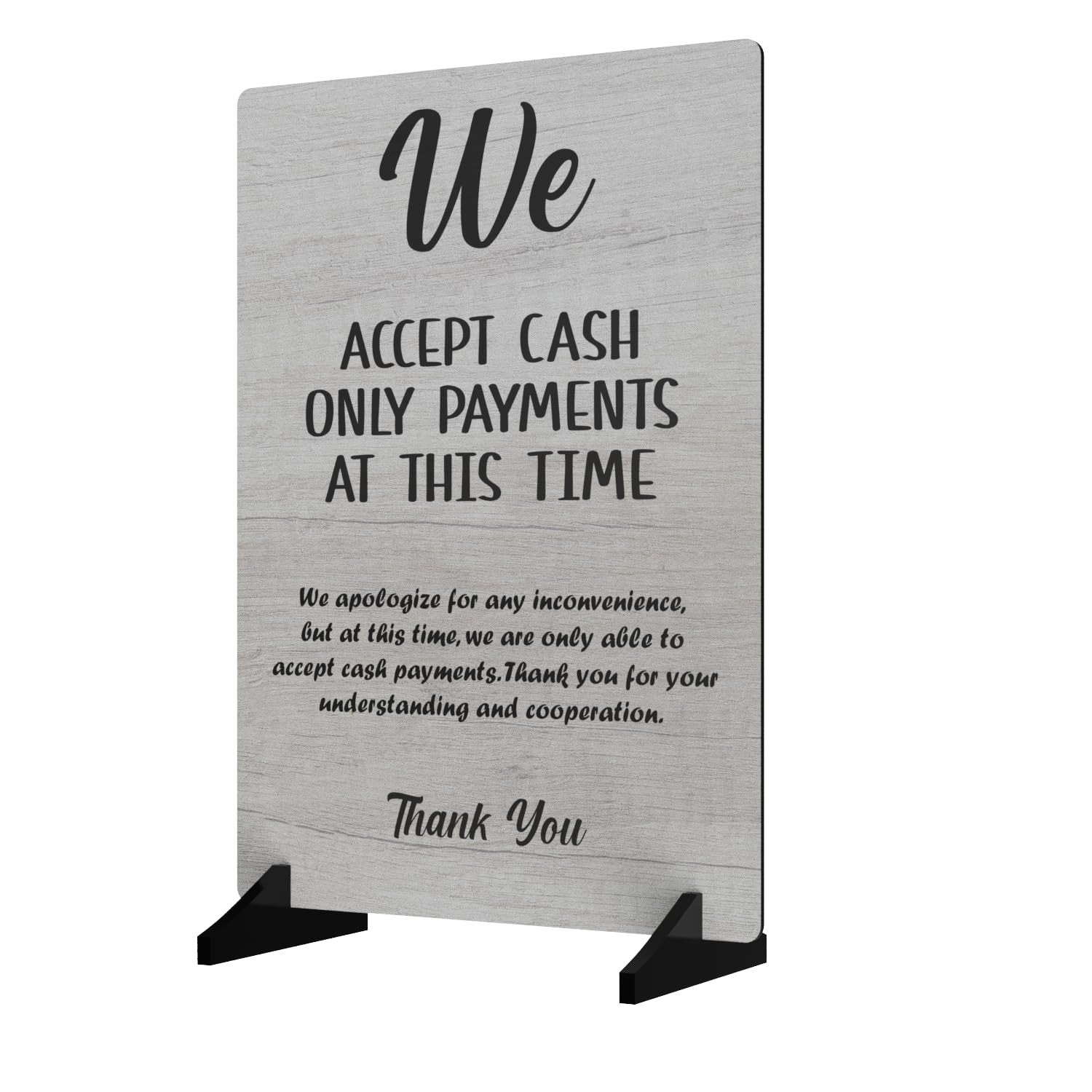 Grey A4 “Cash Only” Payments Sign – Aluminium Composite – UV Printed – Counter o – by North By North East – Signs