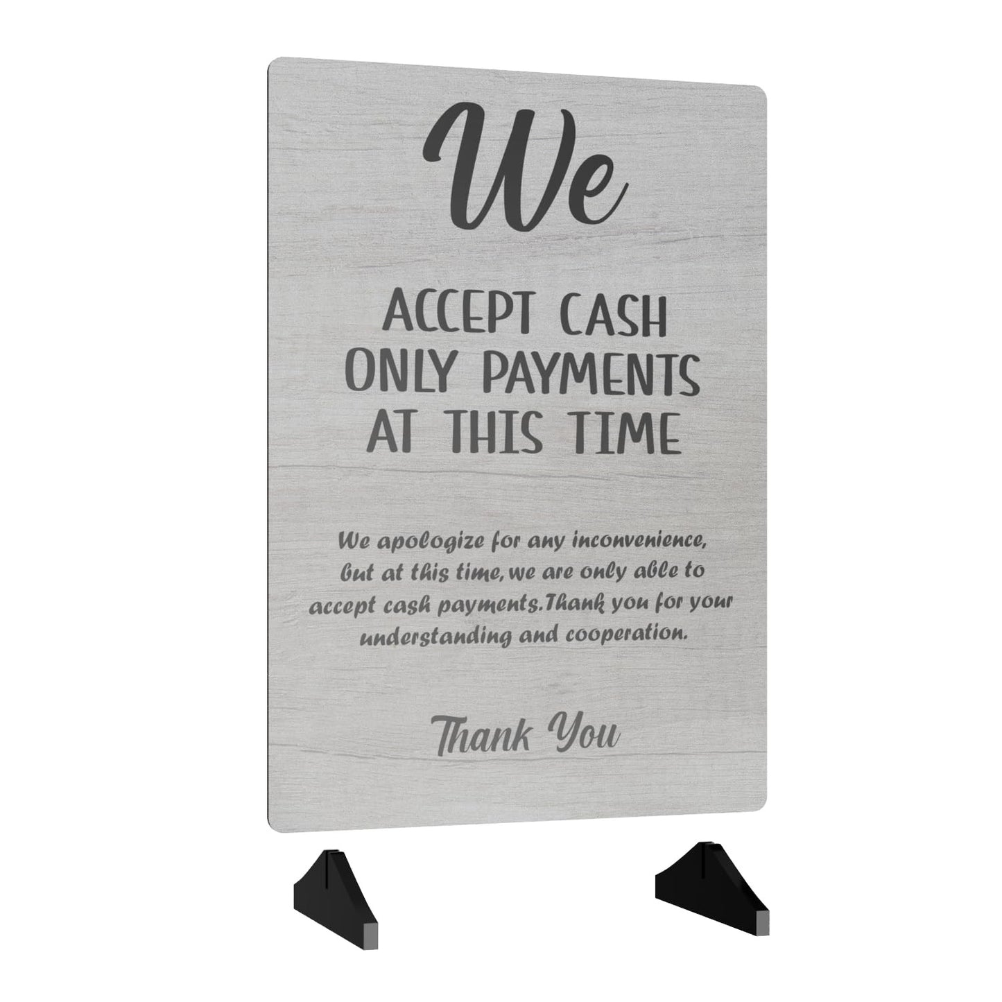 Grey A4 “Cash Only” Payments Sign – Aluminium Composite – UV Printed – Counter o – by North By North East – Signs
