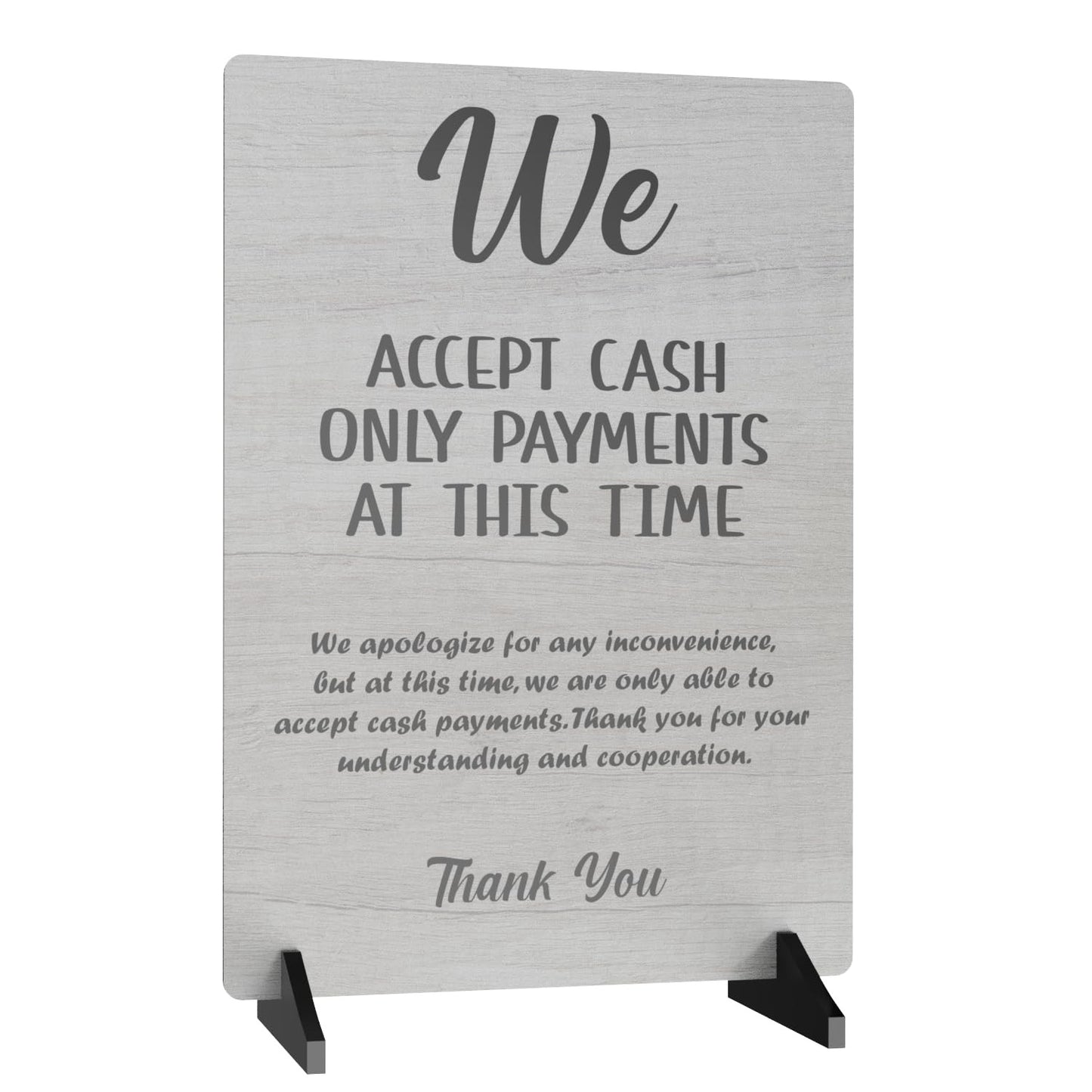 Grey A4 “Cash Only” Payments Sign – Aluminium Composite – UV Printed – Counter o – by North By North East – Signs
