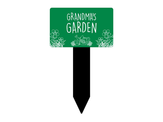 💚 Green “Grandma’s Garden” Plaque – UV Printed Outdoor Acrylic Stake Sign – by North By North East – Business Hours & Policy Signs