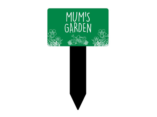 💚 Green “Mum’s Garden” Plaque – UV Printed Outdoor Acrylic Stake Garden Sign – by North By North East – Business Hours & Policy Signs