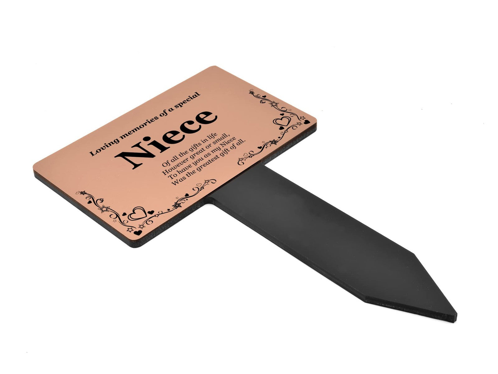 🟤 Copper “In Loving Memory Niece” Memorial Stake – Engraved Garden Tribute – by North By North East – Safety & Warning Signs