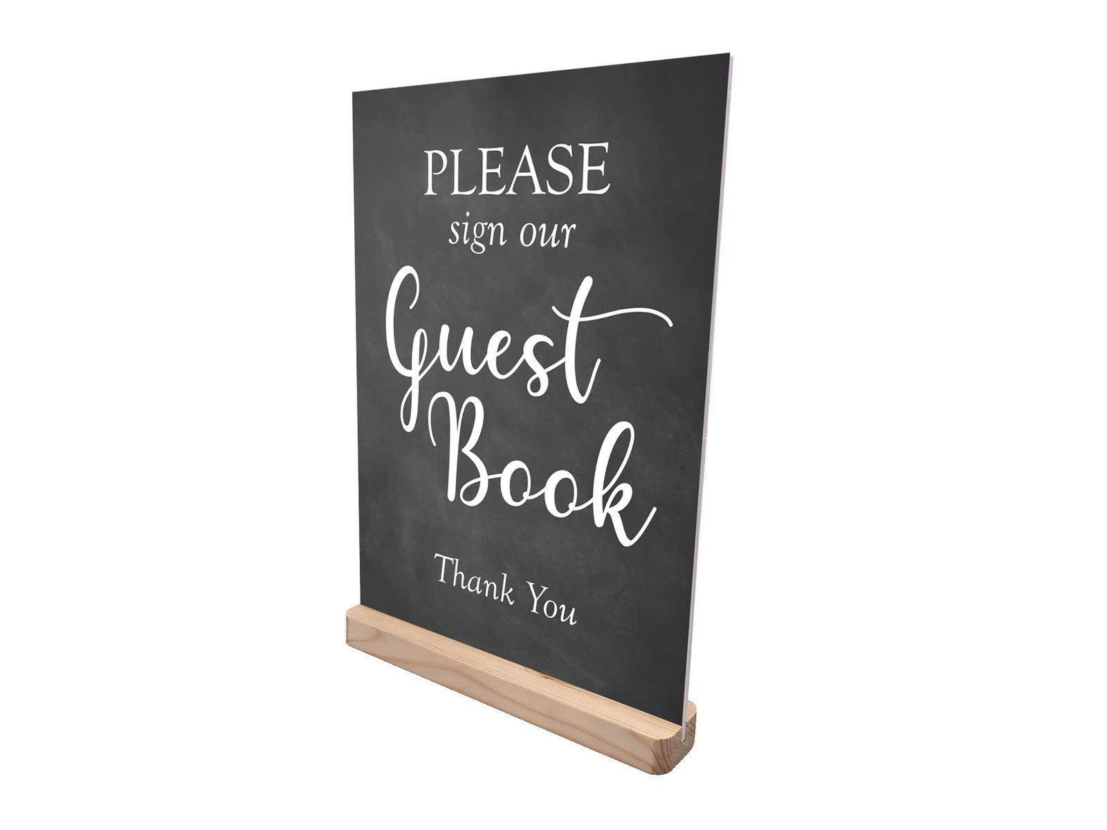 Please Sign Our Guest Book Sign – Freestanding Reception Display (plastic feet) – by North By North East – Business Hours & Policy Signs