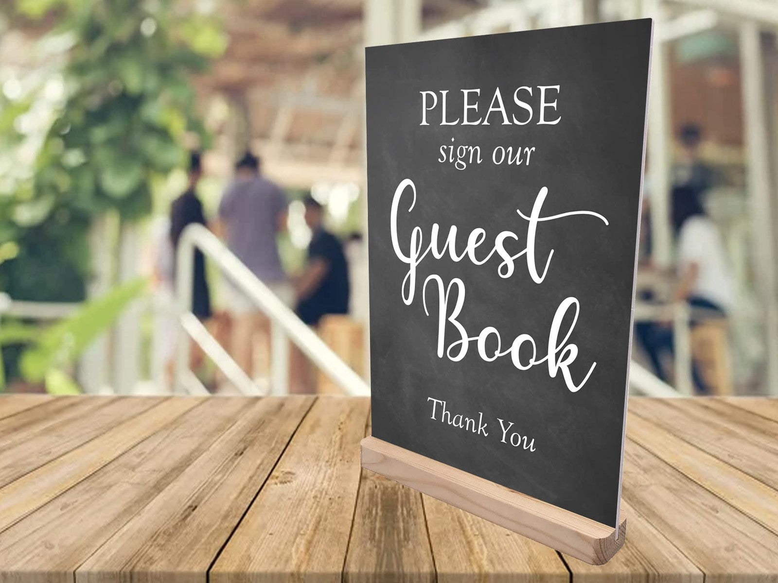 Please Sign Our Guest Book Sign – Freestanding Reception Display (plastic feet) – by North By North East – Business Hours & Policy Signs