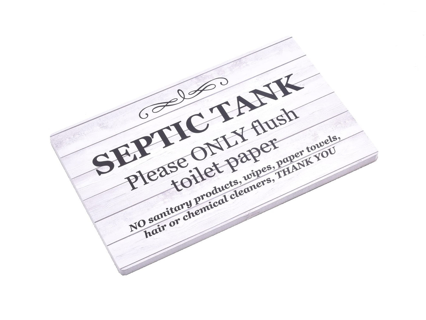 Self-Adhesive Septic Tank Toilet Sign – Plaque for Bathroom & WC – by North By North East – Toilet & Bathroom Signs