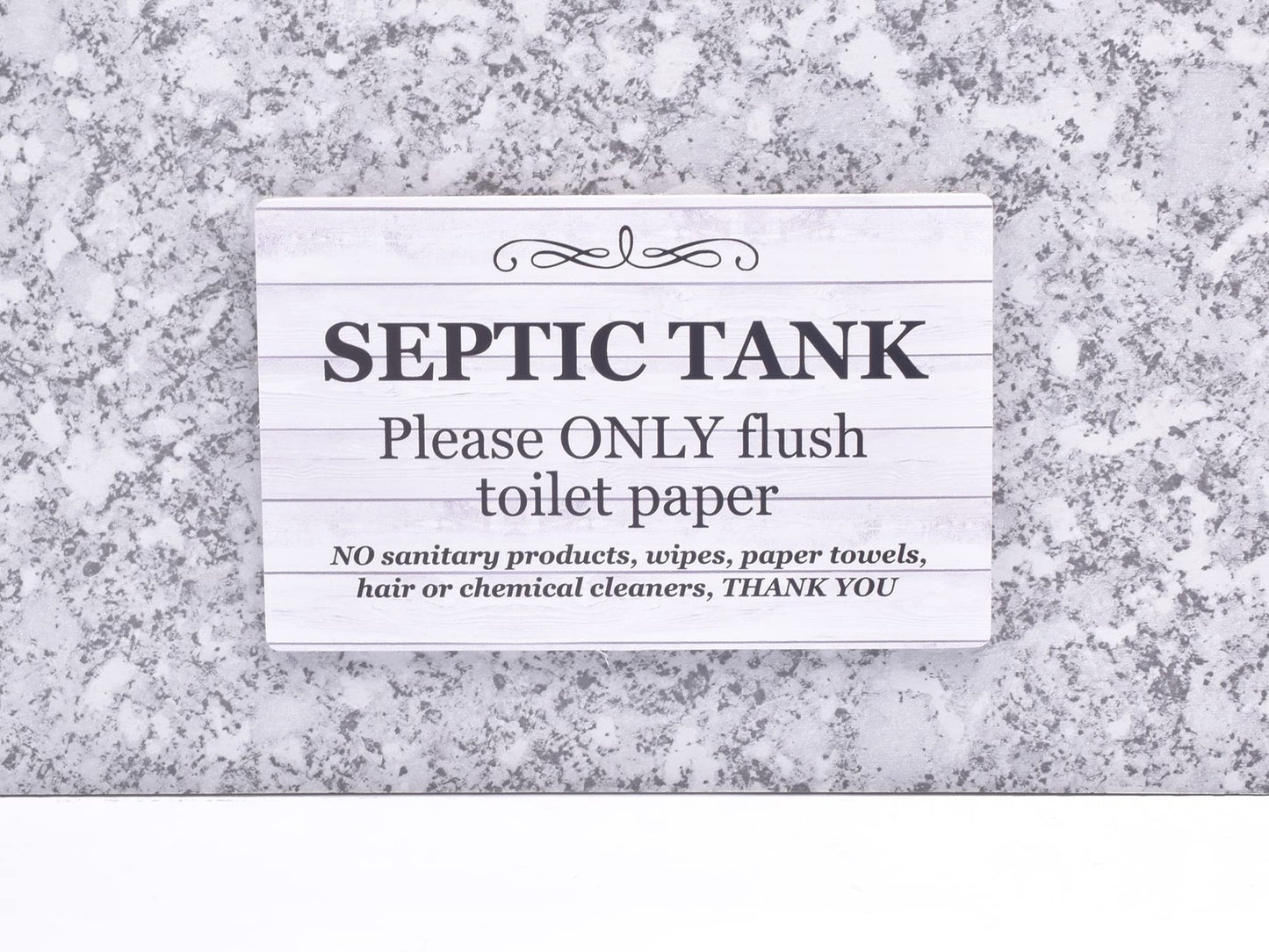 Self-Adhesive Septic Tank Toilet Sign – Plaque for Bathroom & WC – by North By North East – Toilet & Bathroom Signs