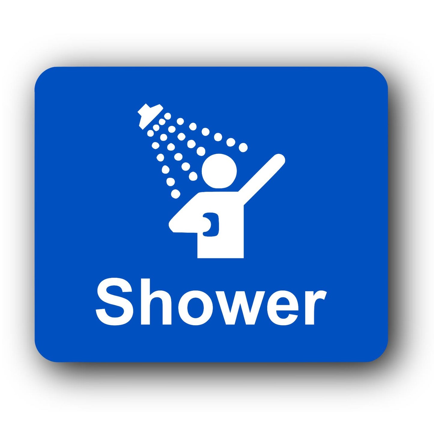 Waterproof Self-Adhesive Aluminium Shower Sign (111 × 95 mm) – Bathroom Door – by North By North East – Toilet & Bathroom Signs