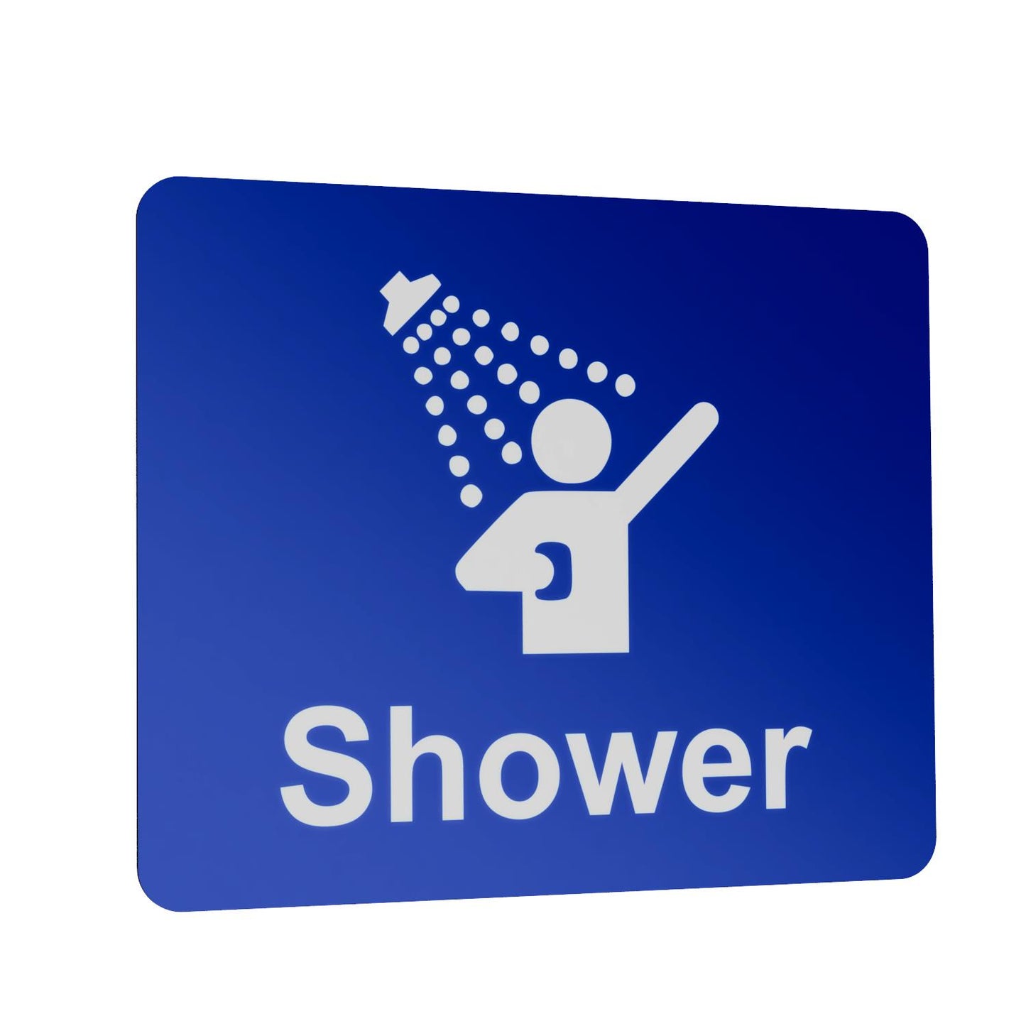 Waterproof Self-Adhesive Aluminium Shower Sign (111 × 95 mm) – Bathroom Door – by North By North East – Toilet & Bathroom Signs