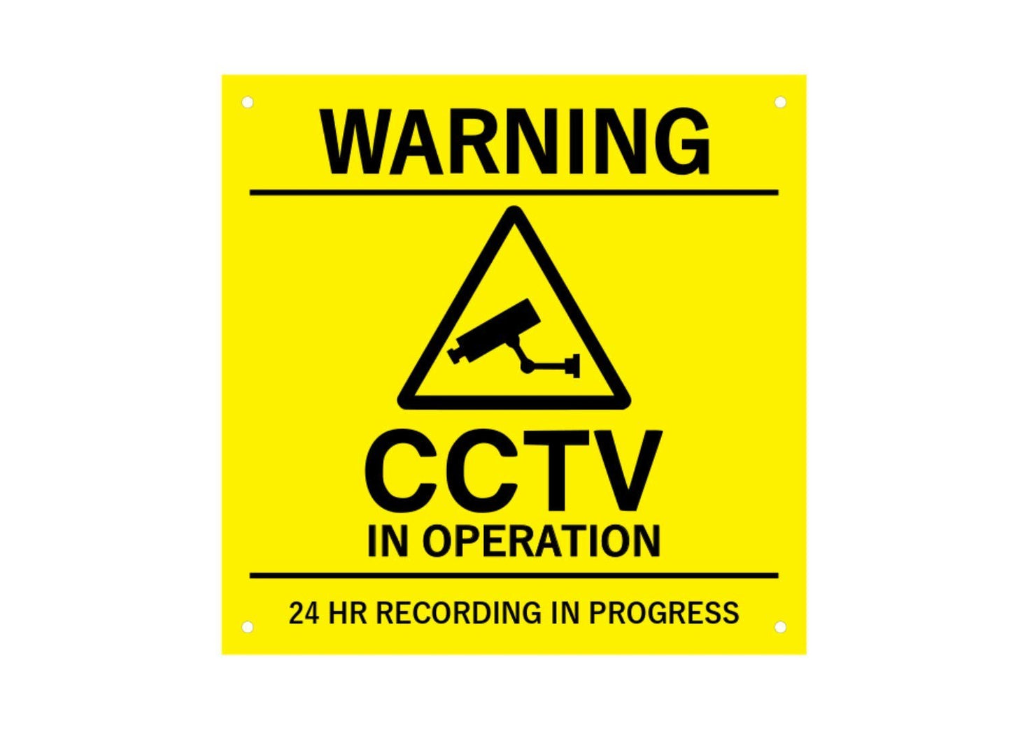 CCTV In Operation Sign – 14.5 × 14.5 cm Yellow & Black Acrylic, Wall Sign – by North By North East – Security & CCTV Signs
