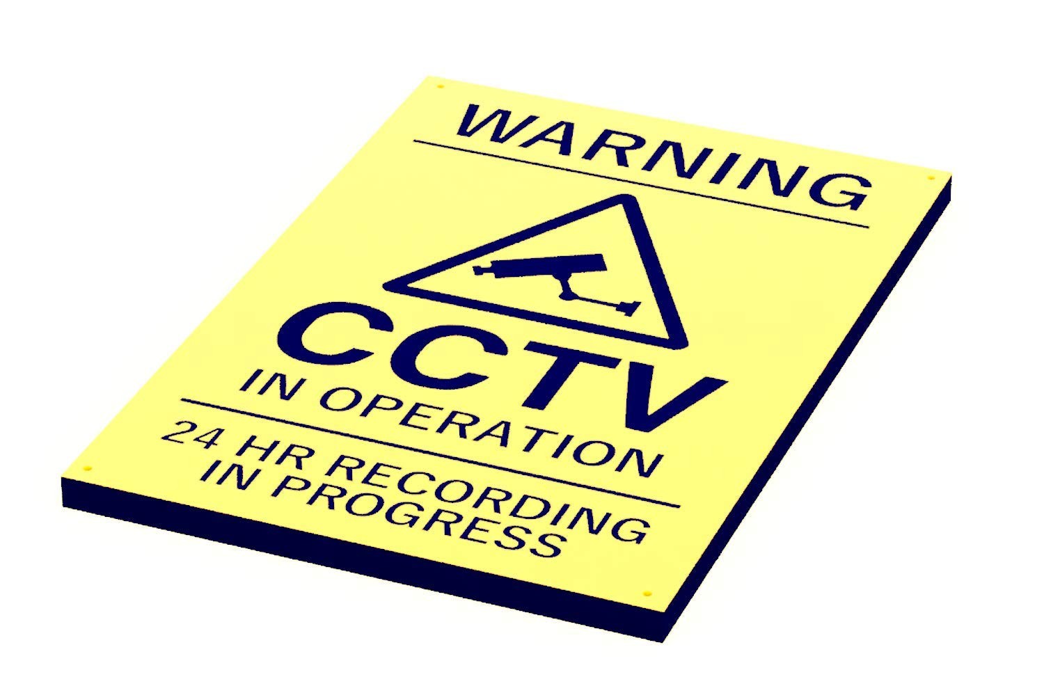 CCTV in Operation Warning Sign – Yellow/Black ACM, Drill Holes (Large/Medium) – by North By North East – Security & CCTV Signs
