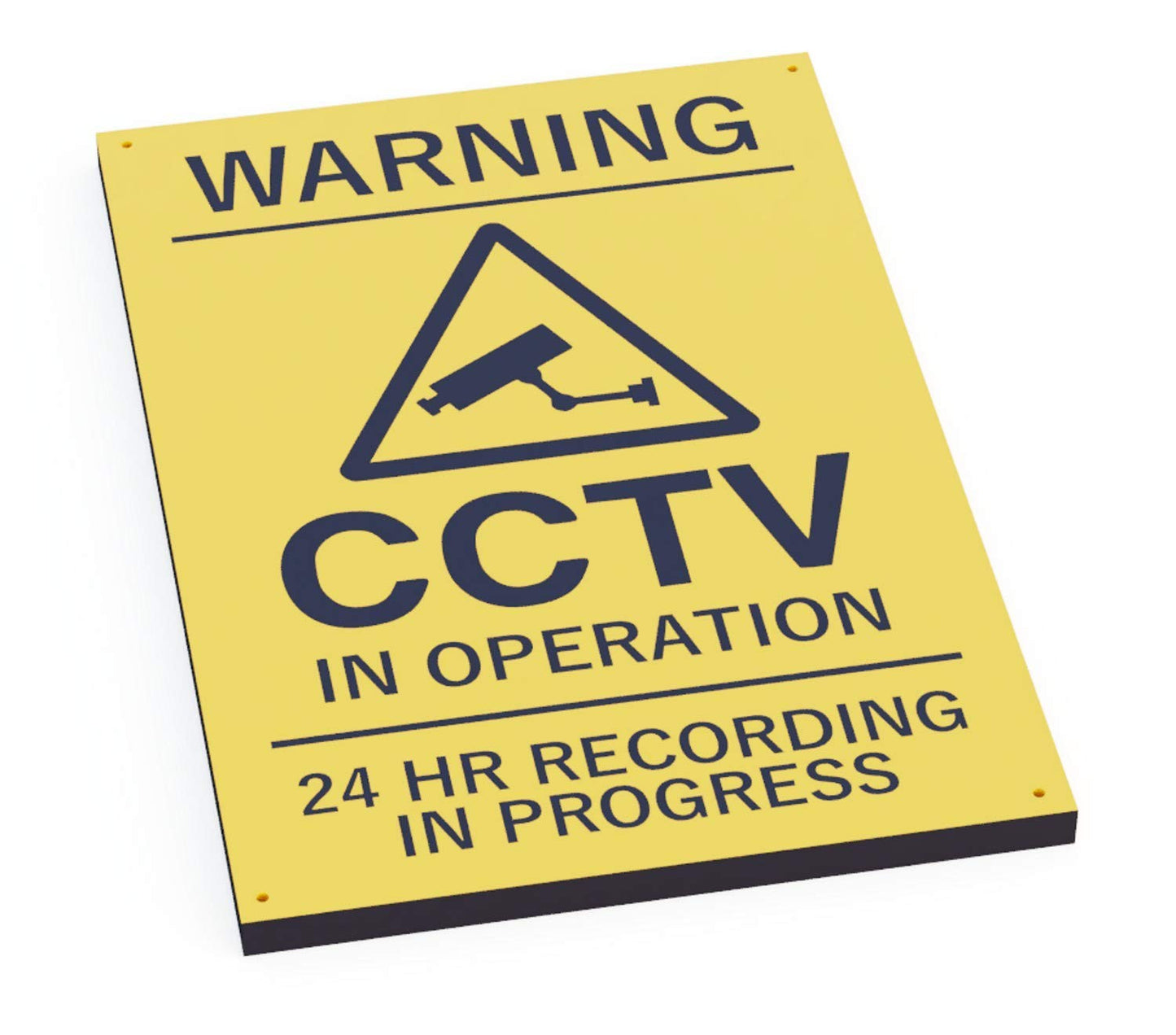 CCTV in Operation Warning Sign – Yellow/Black ACM, Drill Holes (Large/Medium) – by North By North East – Security & CCTV Signs