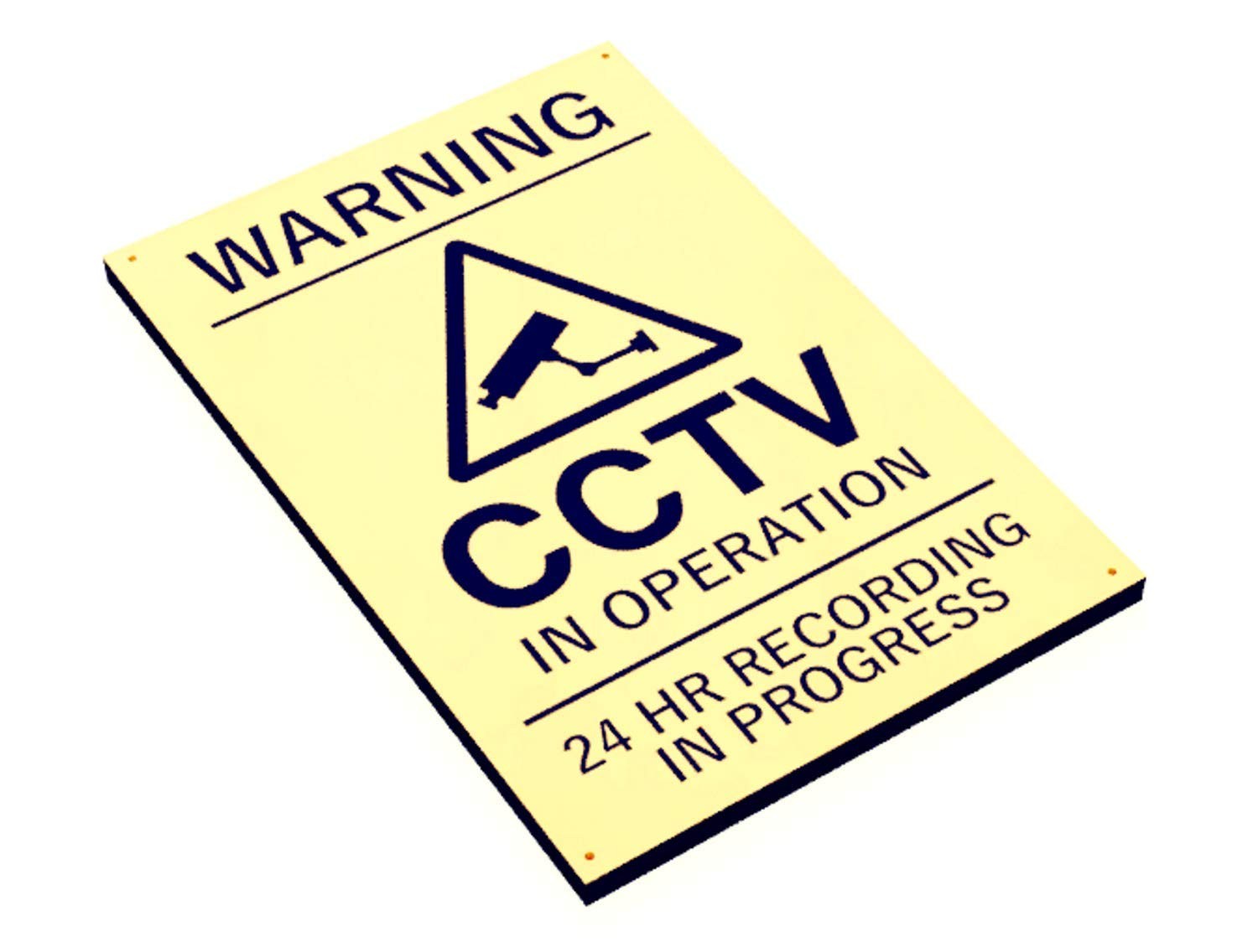 CCTV in Operation Warning Sign – Yellow/Black ACM, Drill Holes (Large/Medium) – by North By North East – Security & CCTV Signs