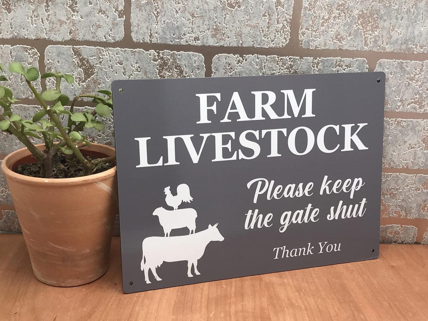 Farm Livestock – Please Keep The Gate Shut (Grey, A4) – by North By North East – Signs