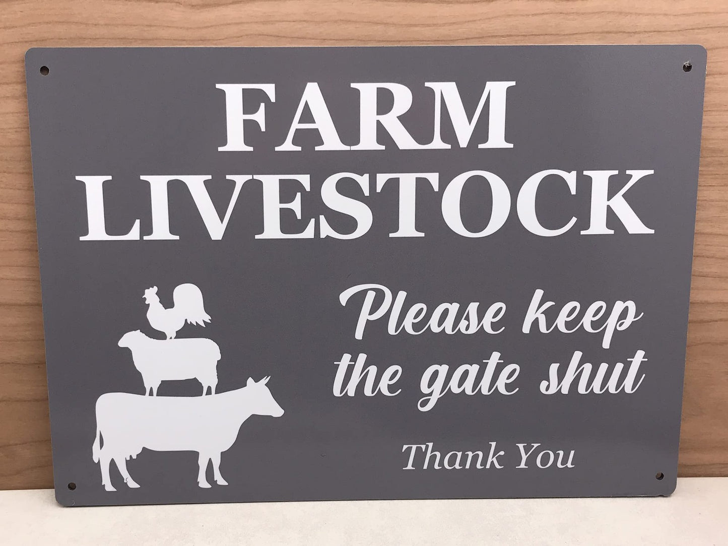 Farm Livestock – Please Keep The Gate Shut (Grey, A4) – by North By North East – Signs