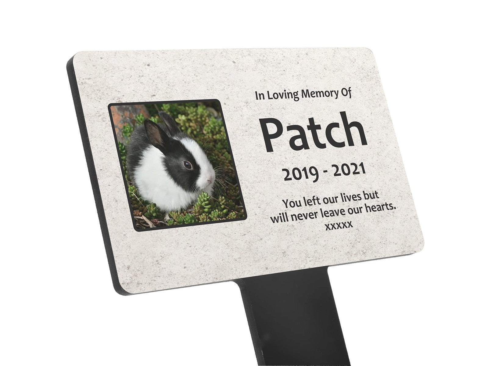 Personalised Pet Memorial Plaque — Outdoor Grave Marker or Garden Tribute Sign (Regular 142 × 242 mm or Large 205 × 315 mm, Stake Included) – by North By North East – Plaques & Nameplates